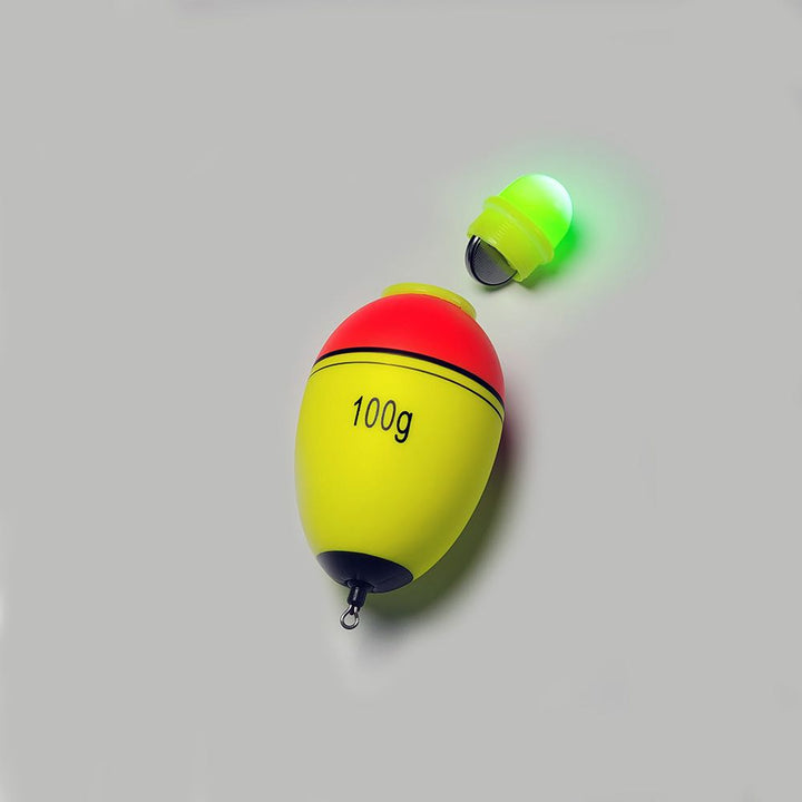 Bright luminous fishing float 100g with removable light attachment